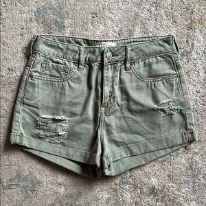 Pacsun green denim shorts